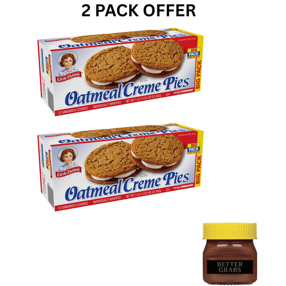 Little Debbie Big Pack Oatmeal Creme Pies, 12 Sandwich Cookies per pack, (30 oz)