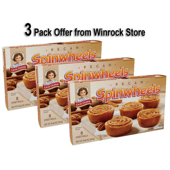 Little Debbie Big Pack Pecan Spinwheels, 8 ct, 8.46 oz (3 Packs) Free Gift from Winrock Store