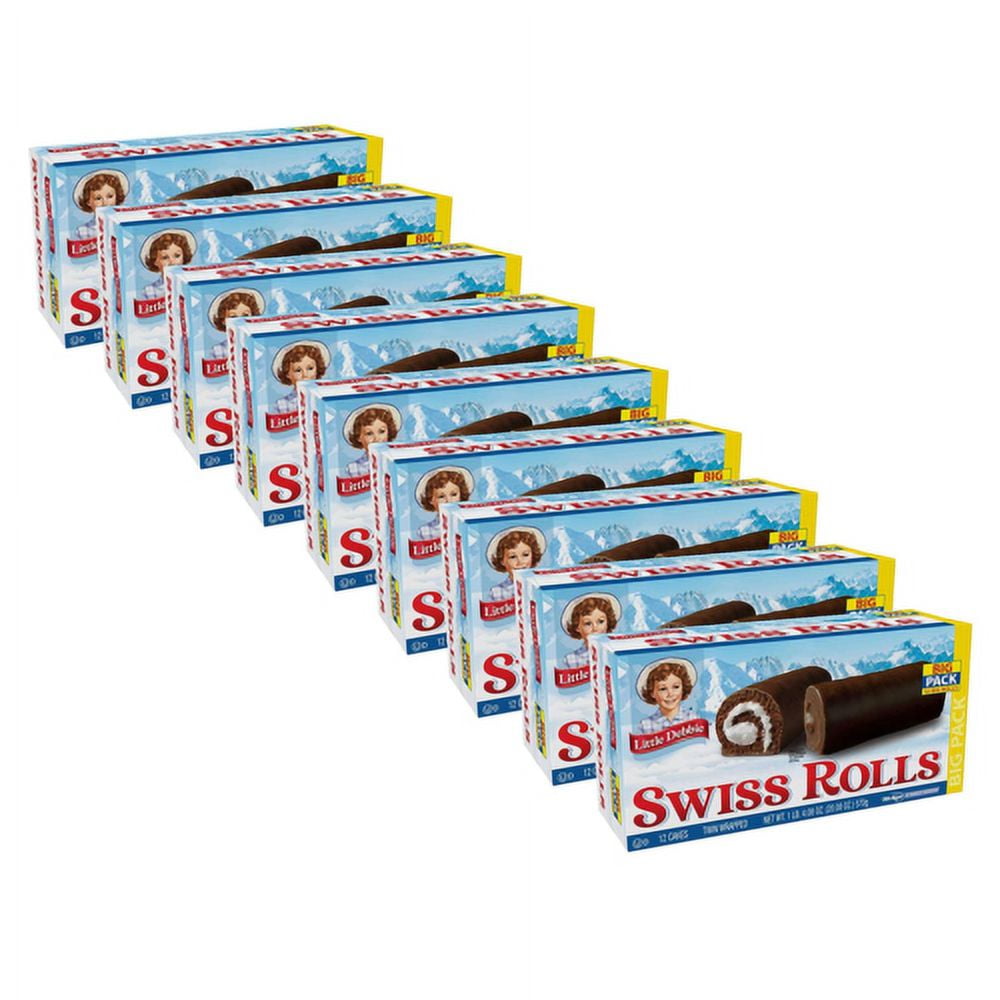 Little Debbie Big Pack Swiss Rolls, 9 Big Pack Boxes, 54 Twin Wrapped