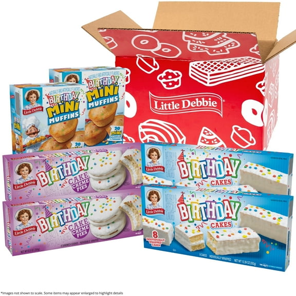 Little Debbie Birthday Cake Snack Box Bundle, 66.7 oz,