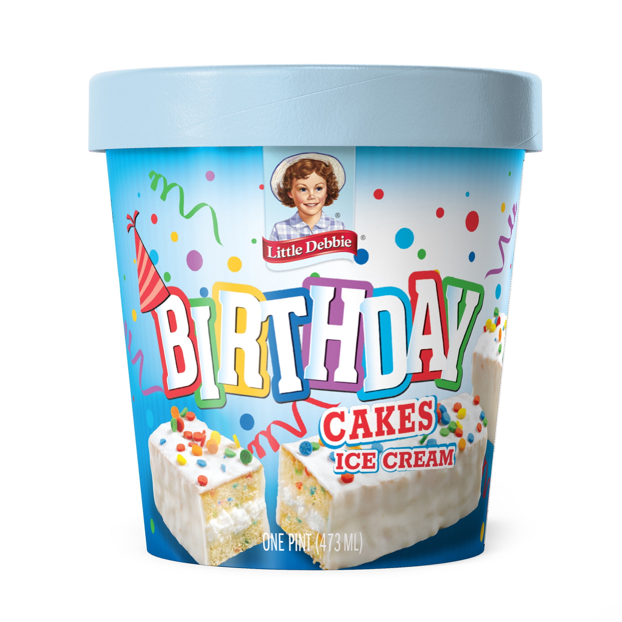 Little Debbie Birthday Cake Ice Cream, Cake Batter Ice Cream with Cake Bits, Pint - Walmart.com