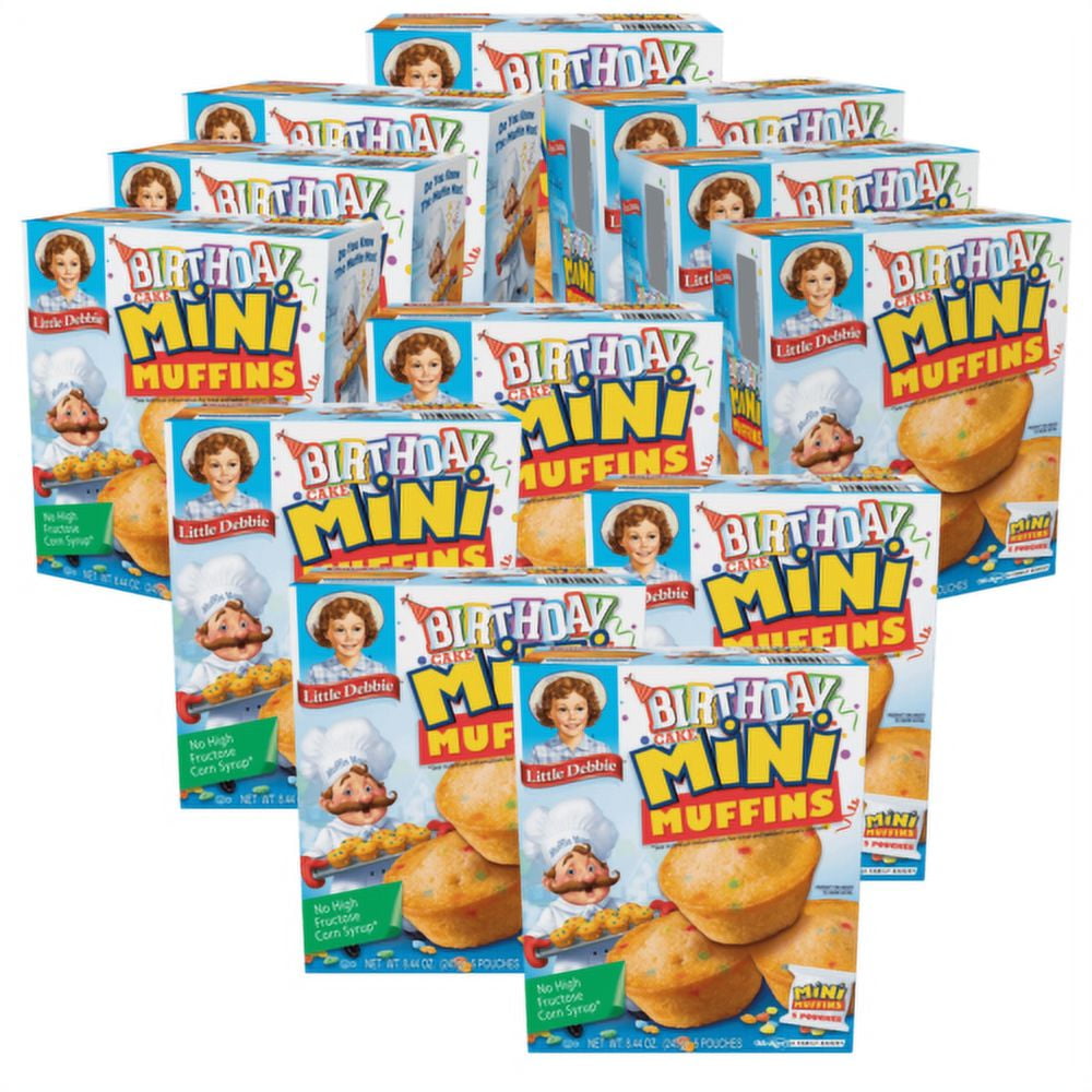 Little Debbie Birthday Cake Mini Muffins, 12 Boxes, 5 Pouches Per Box