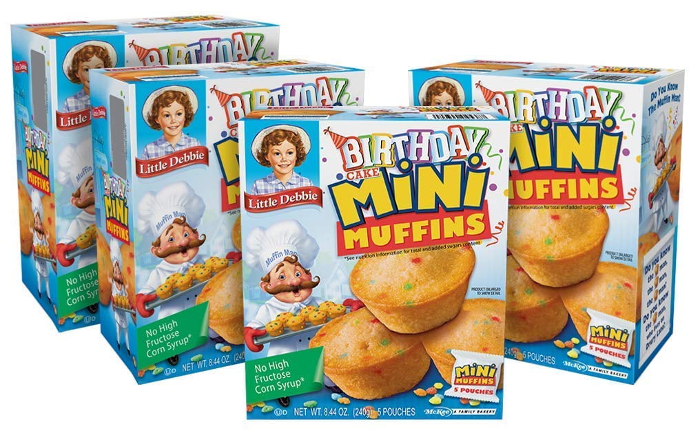 Little Debbie Birthday Cake Mini Muffins, 4 Boxes, 5 Mini Muffin
