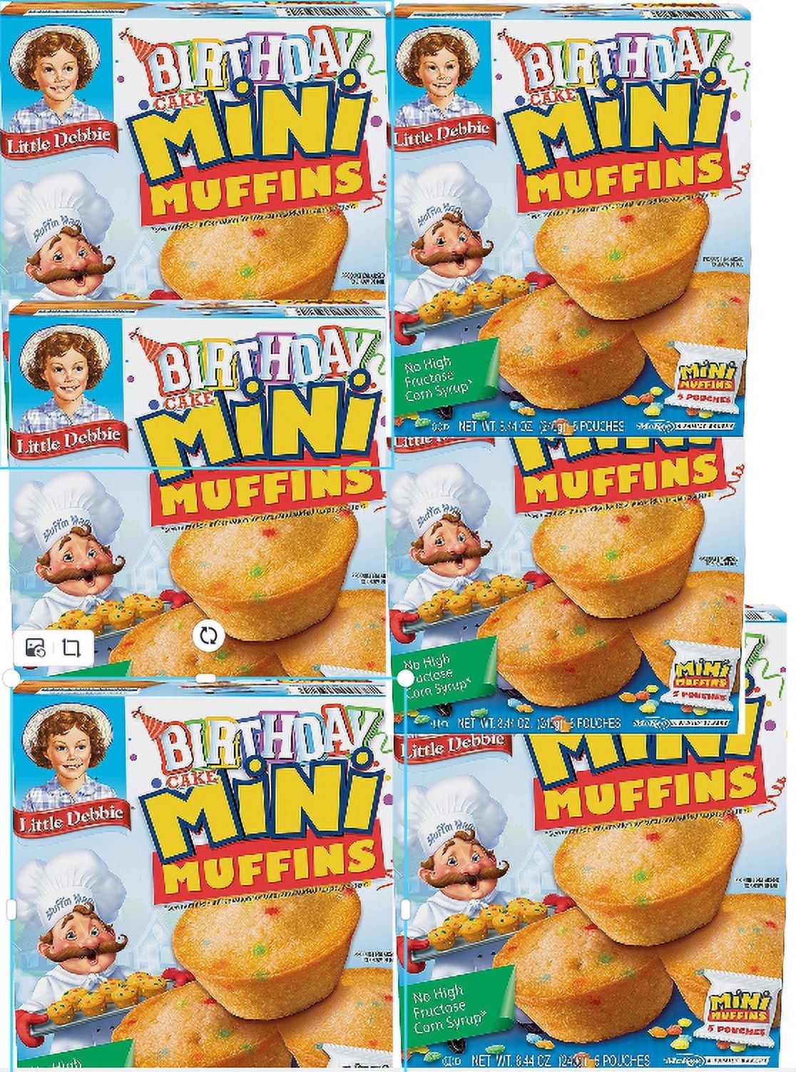 Little Debbie Birthday Cake Mini Muffins 5 Individual Pouches, 20 Mini Muffins Total pack of 6