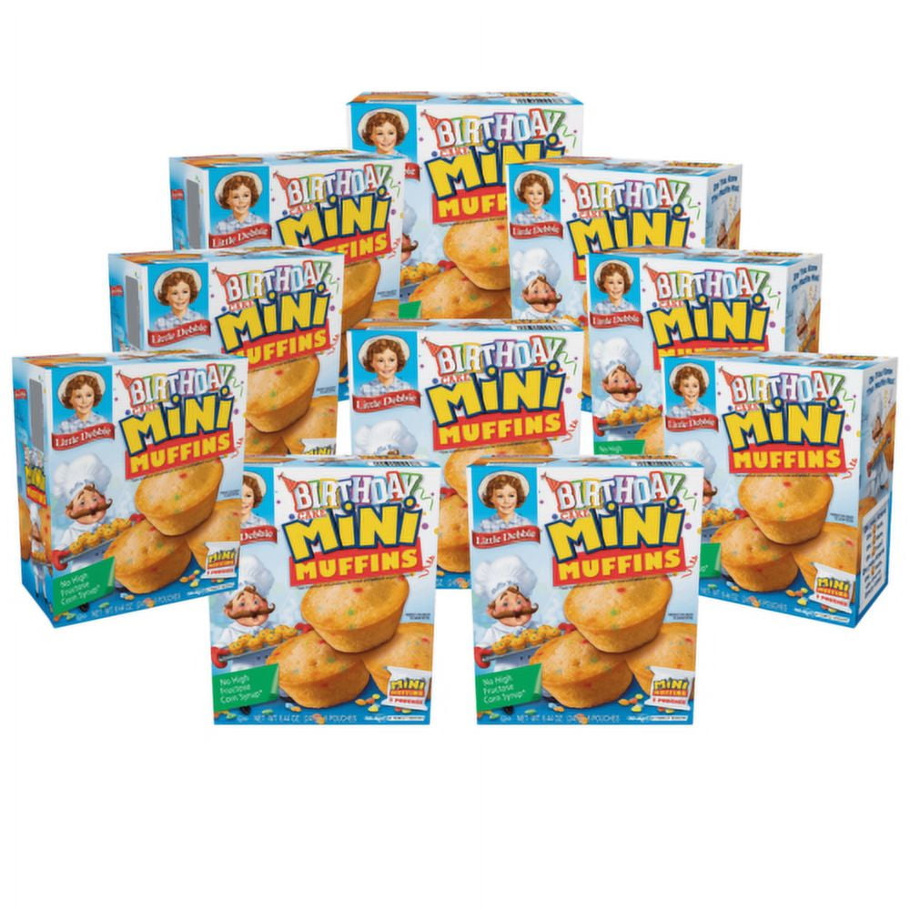 Little Debbie Birthday Cake Mini Muffins, 4 Boxes, 20 Mini Muffin Pouches, 8.44 Ounce (Pack of 4)