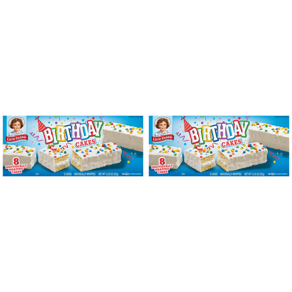 Little Debbie Birthday Cakes, 8 ct pack of 2