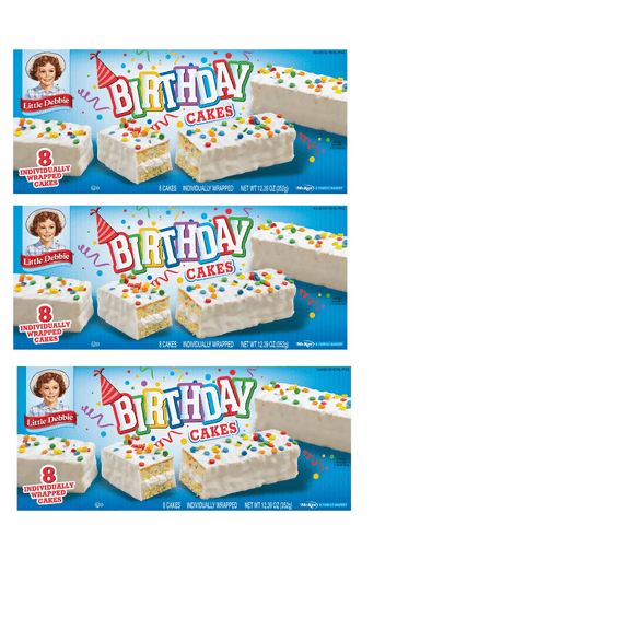 Little Debbie Birthday Cakes, 8 ct pack of 3