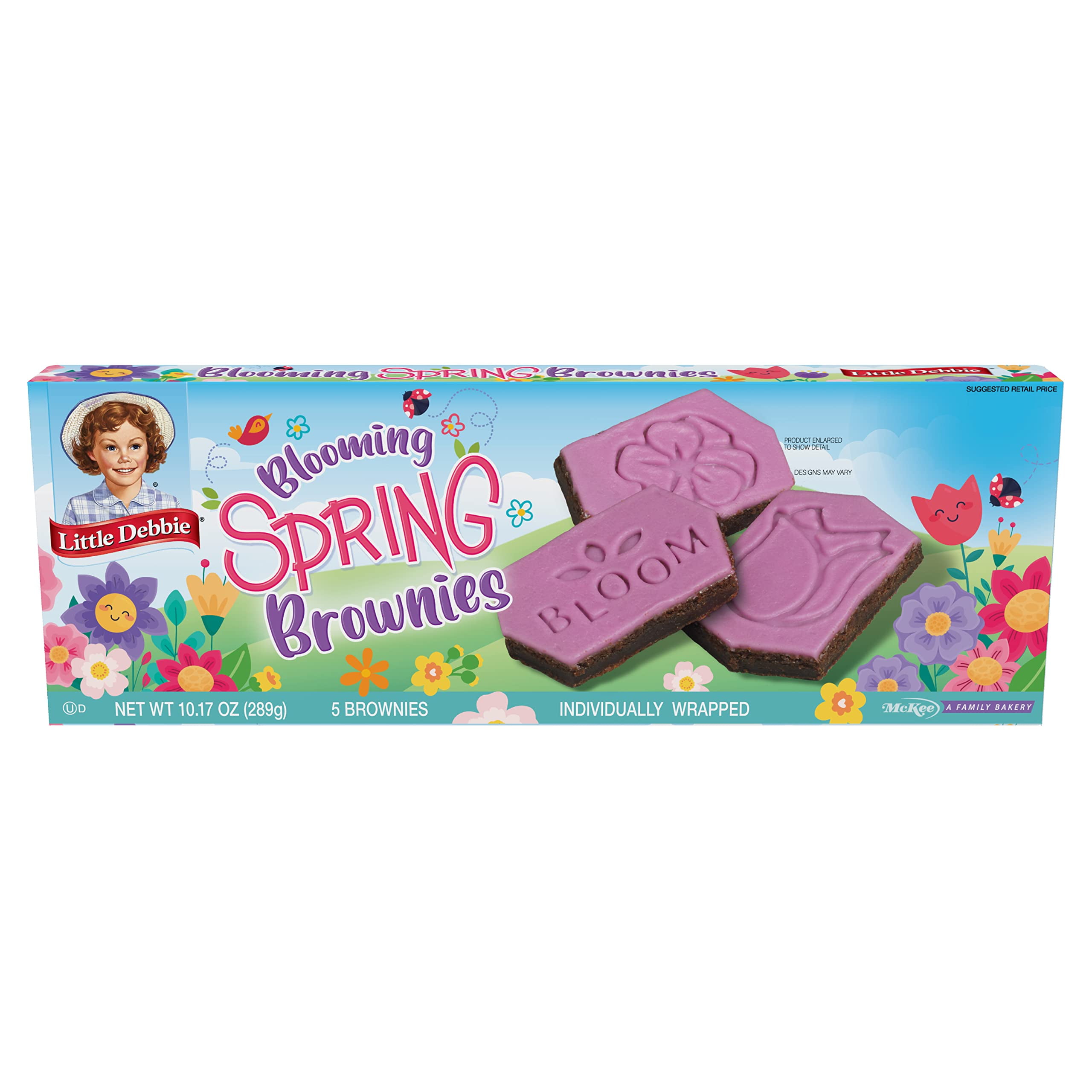 Little Debbie Blooming Spring Brownies, 5 Individually Wrapped Brownies, 10.17 Oz Box Packaging May Vary - Pack of 3
