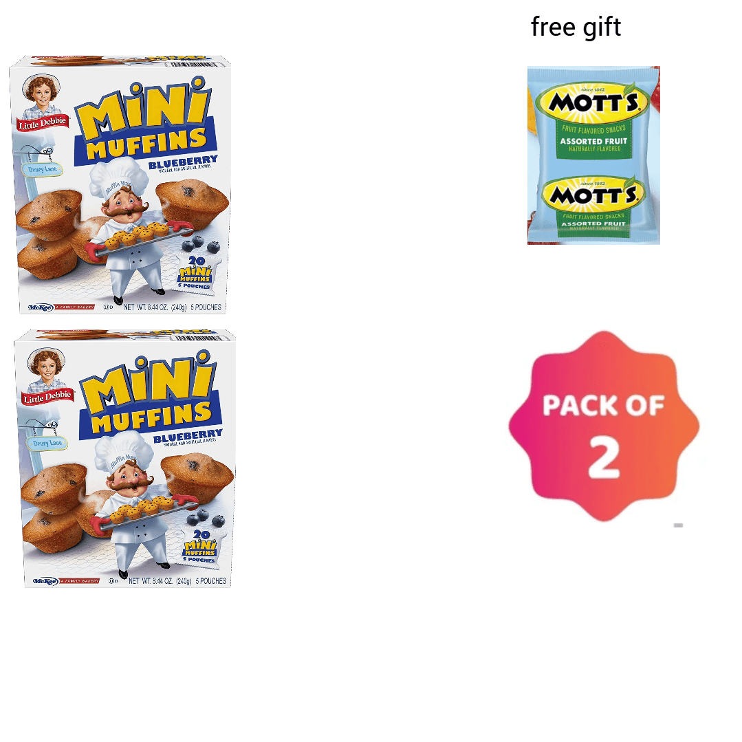 Little Debbie Blueberry Mini Muffins, Breakfast Muffins, 9.75 Ounce, 5 Mini Pouches pack of 2