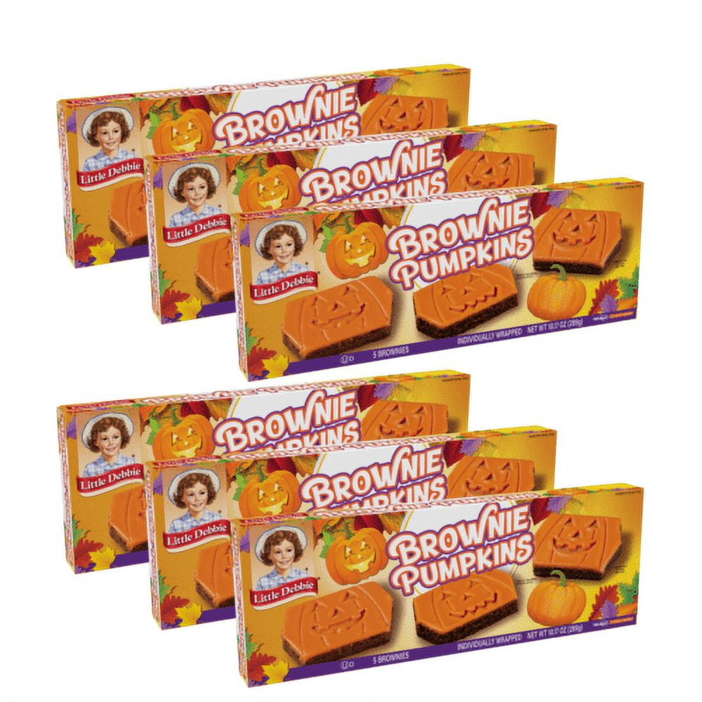 Little Debbie Brownie Pumpkins, 6 Boxes, 30 Individually Wrapped Fall