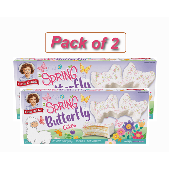 Little Debbie Butterfly Cakes Vanilla Snack Cakes, 10.74 oz (Pack of 2)