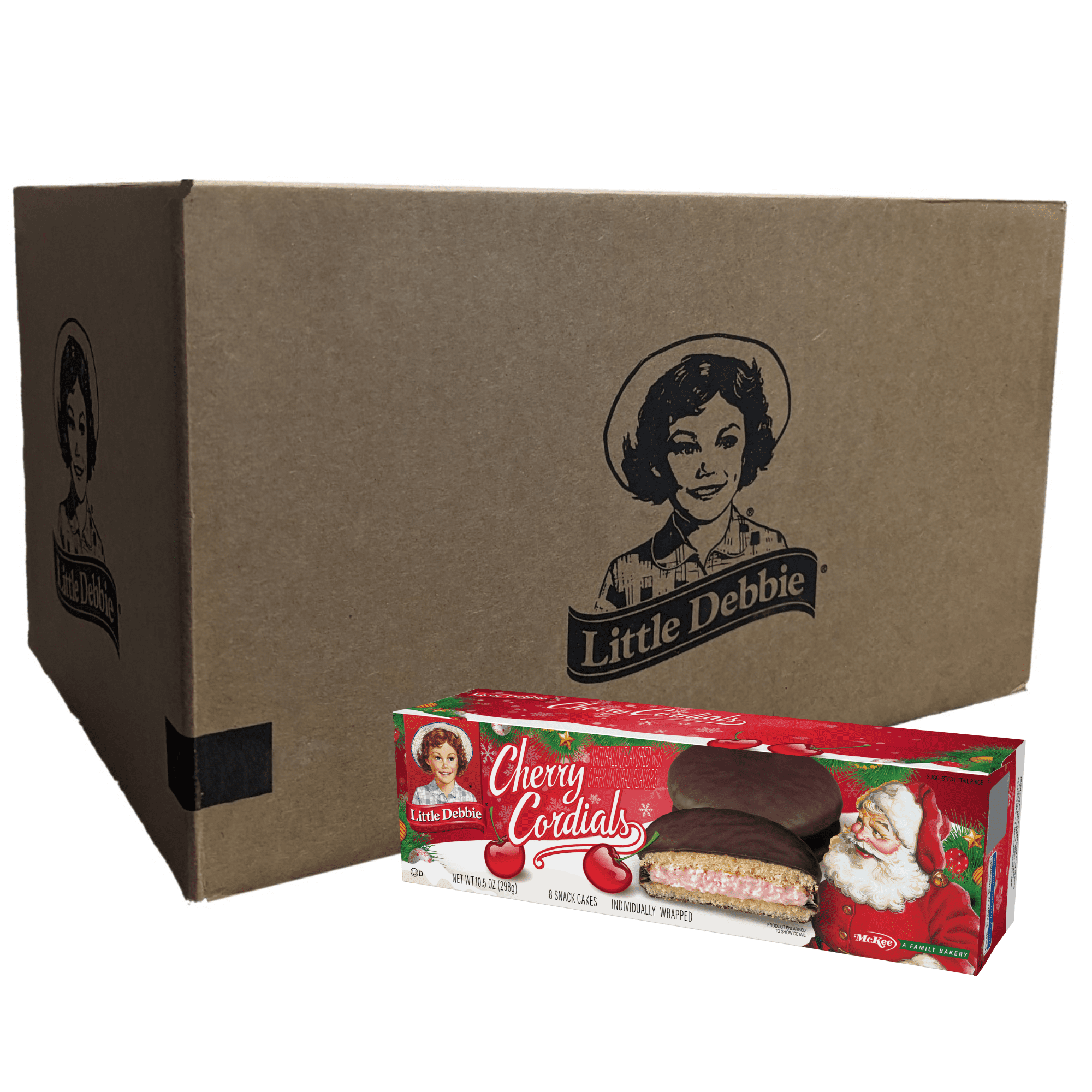 Little Debbie Cherry Cordials, 16 Boxes, 128 Individually Wrapped Snack