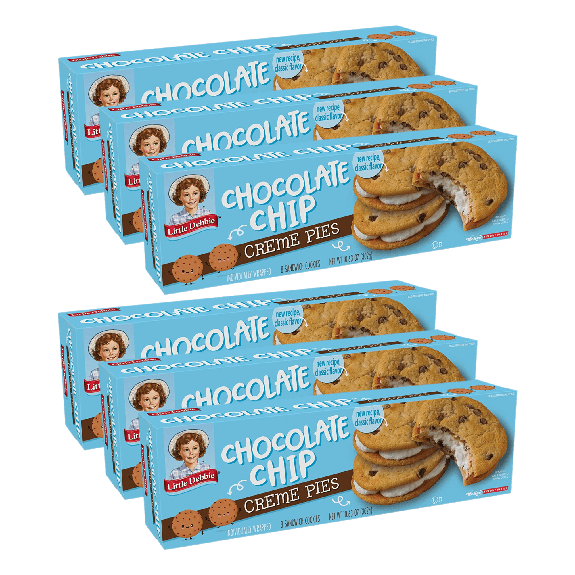 Little Debbie Chocolate Chip Cookie Creme Pies, 6 Boxes