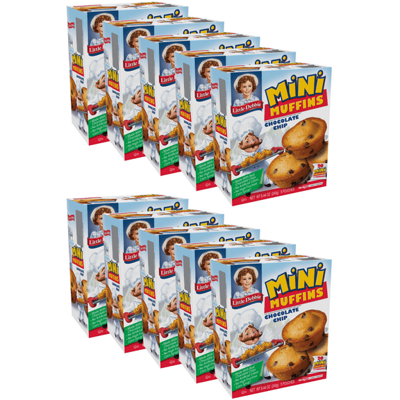 Little Debbie Chocolate Chip Mini Muffins, 10 Boxes of Bite-Sized Muffins