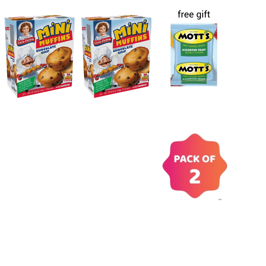 Little Debbie Chocolate Chip Mini Muffins, 8.44 oz pack of 2