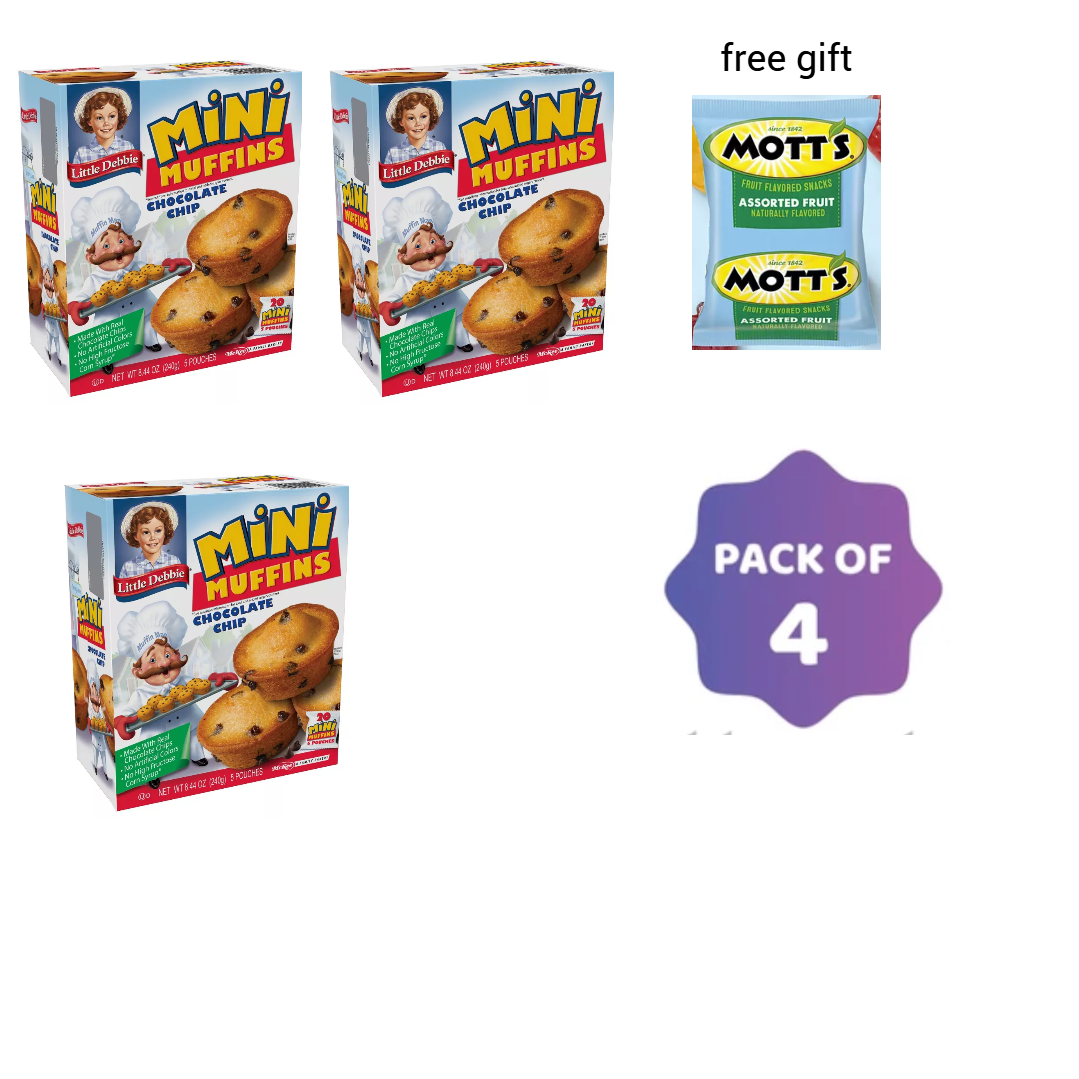 Little Debbie Chocolate Chip Mini Muffins, 8.44 oz pack of 3