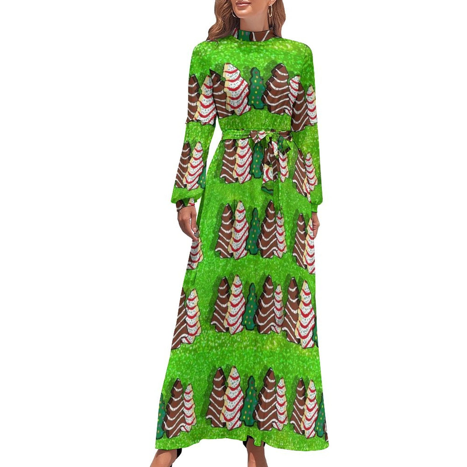 Little Debbie Christmas Tree cakes Long Dress woman dress Prom gown