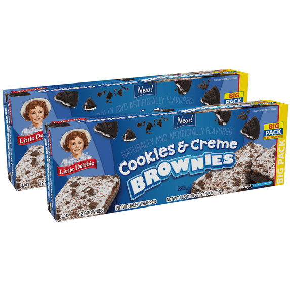 Brownies Big Box Bundle Little Debbie, Cookies & Creme Brownies 24 Individually Wrapped Brownies, 2 Count Big Pack Snack Little Debbie Brownie Big Pack 12 Individually Wrapped Cookies And Cream B
