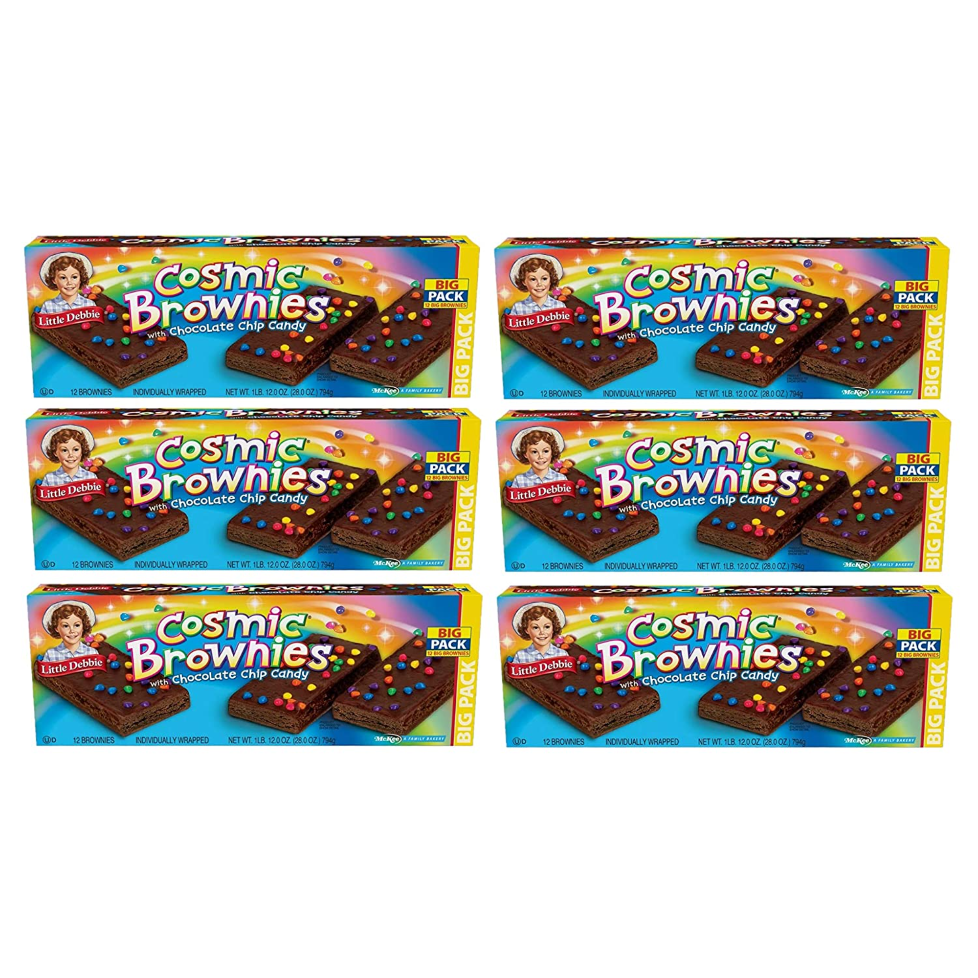 Little Debbie Cosmic Brownies, 6 Big Pack Boxes