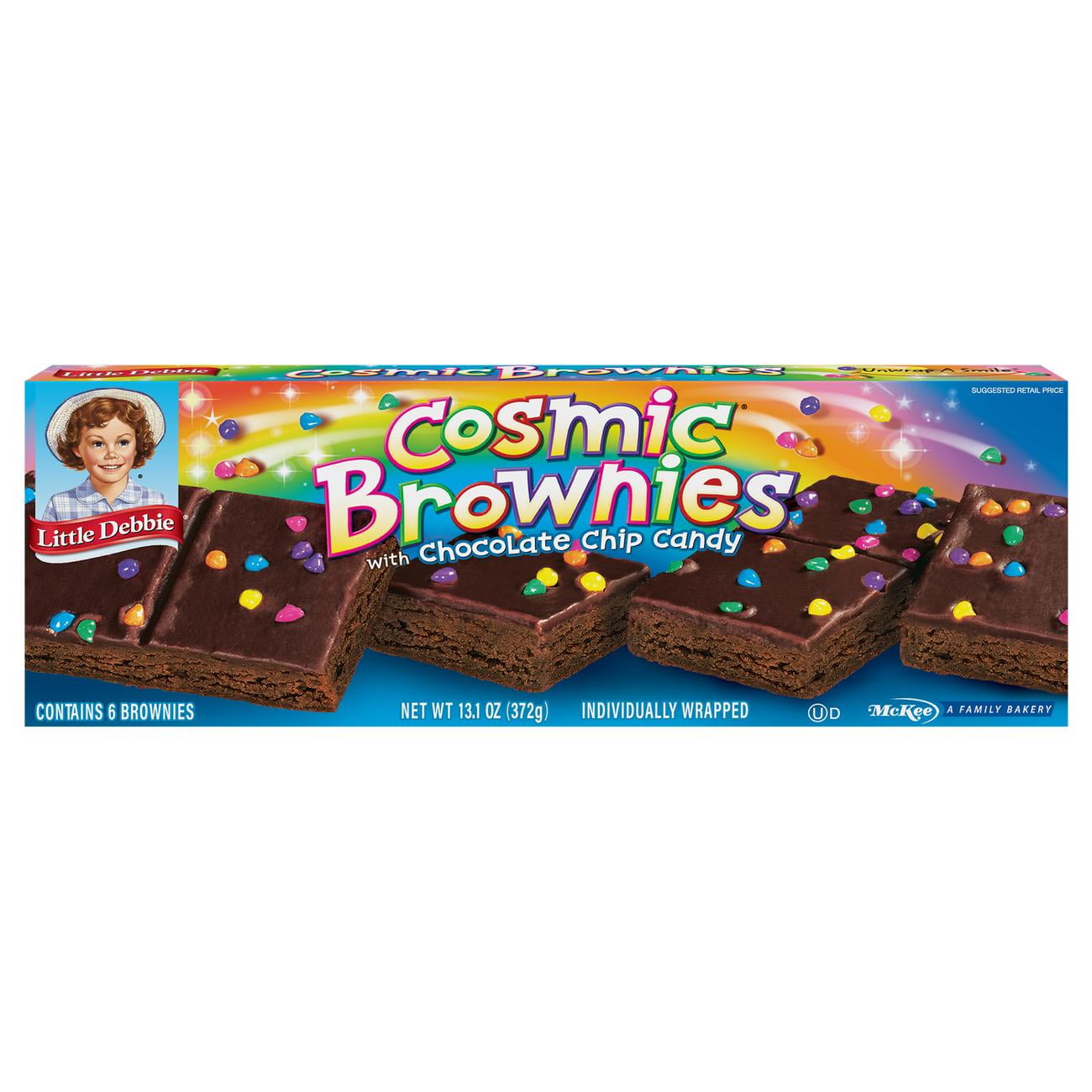 Little Debbie Cosmic Brownies with Chocolate Chip Candy 6 ct