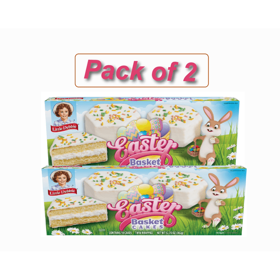 Little Debbie Easter Basket Cakes Vanilla Snack Cakes, 12.75 oz (pack of 2)