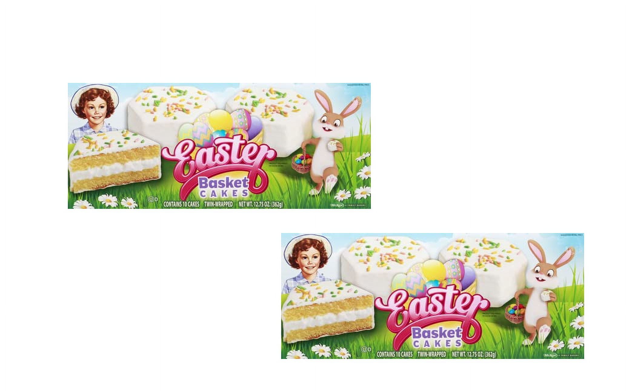 Little Debbie Easter Basket Vanilla Cakes set of 2 boxes 10 cakes