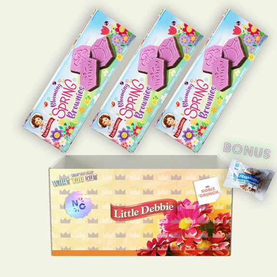 Little Debbie Easter Blooming Spring Brownies (3pks - 15 brownies) - Coconut Macaroon (1, 1.25oz bag) - Gourmet Easter Treats - 4 Items Total