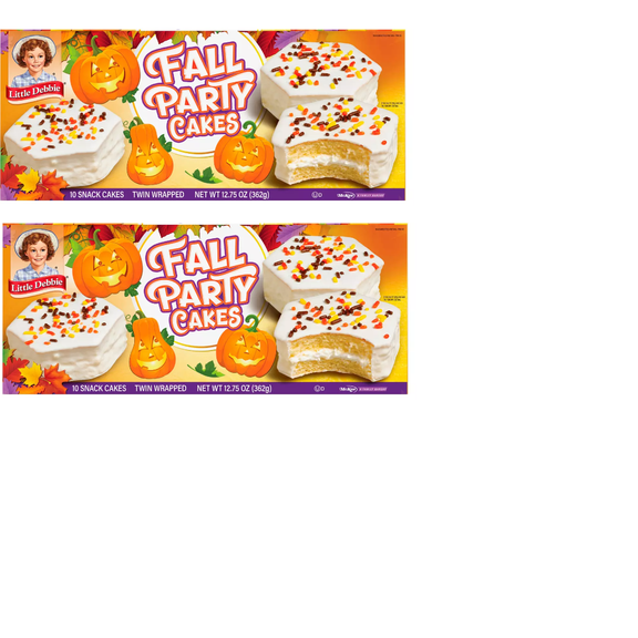 Little Debbie Fall Party Cakes Vanilla Snack Cakes, 12.75 oz (2 Packs)