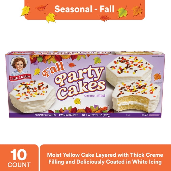 Little Debbie Fall Party Vanilla Snack Cakes, 12.75 oz (10 count)