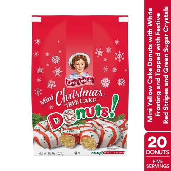 Little Debbie Christmas Tree Bagged Mini Donuts, 8.9 oz