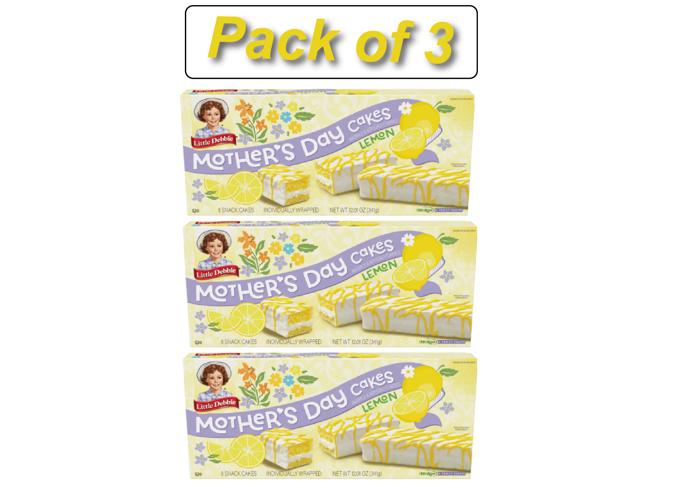 Little Debbie Family Pack Mother's Day Cakes® Lemon (Pack of 3)