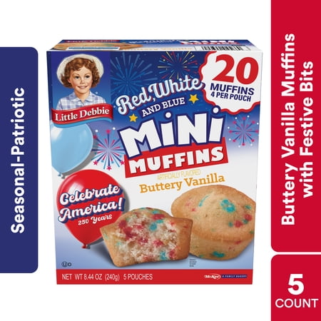 Little Debbie Red, White, and Blue Buttery Vanilla Mini Muffins