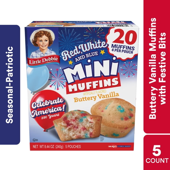 Little Debbie Red, White, and Blue Buttery Vanilla Mini Muffins