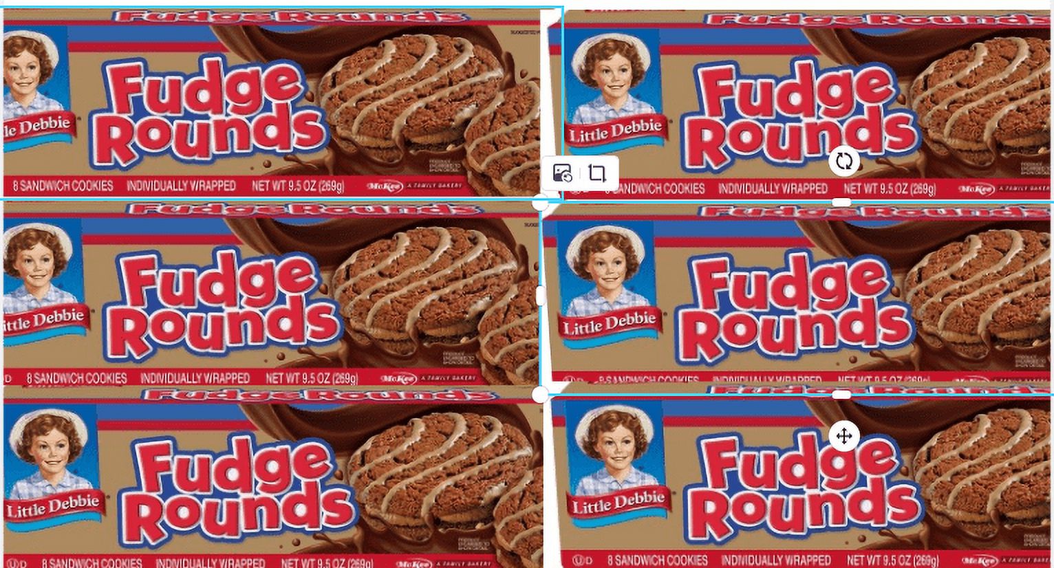 Little Debbie Fudge Rounds 8pk/9.5oz pack of 6