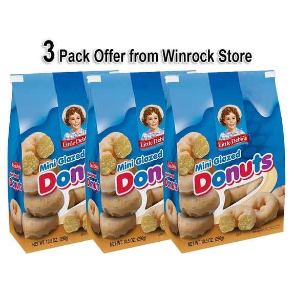 Little Debbie Glazed Mini Donuts, 10.5 oz (3 Pack Offer)