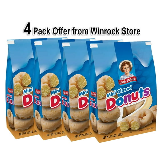 Little Debbie Glazed Mini Donuts, 10.5 oz (4 Pack Offer)