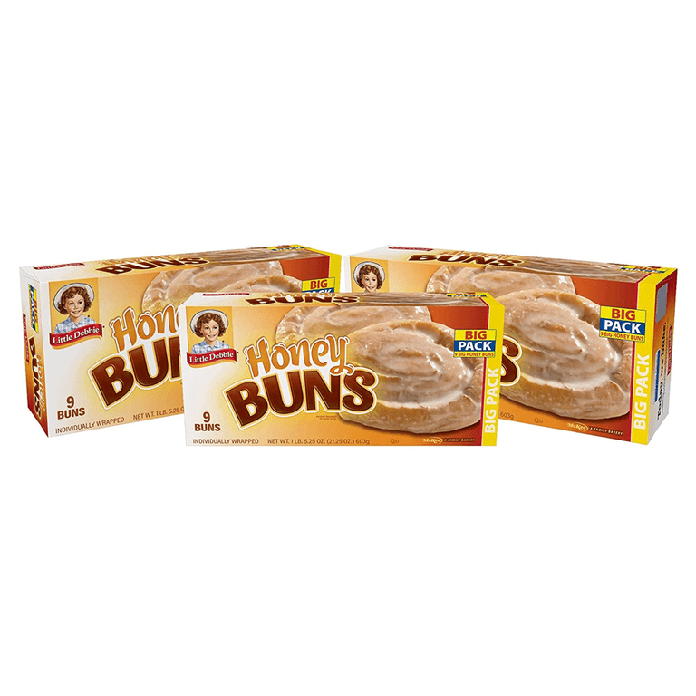 Little Debbie Cinnamon Honey Buns, 3 Big Pack Boxes, 36 