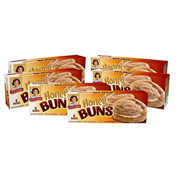 Little Debbie Honey Buns, 36 Individually Wrapped Breakfast Pastries (6 Boxes)