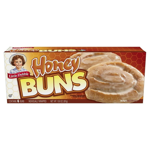 Little Debbie Honey Buns, 6 Individually Wrapped Pastries, 10.6 Oz Box
