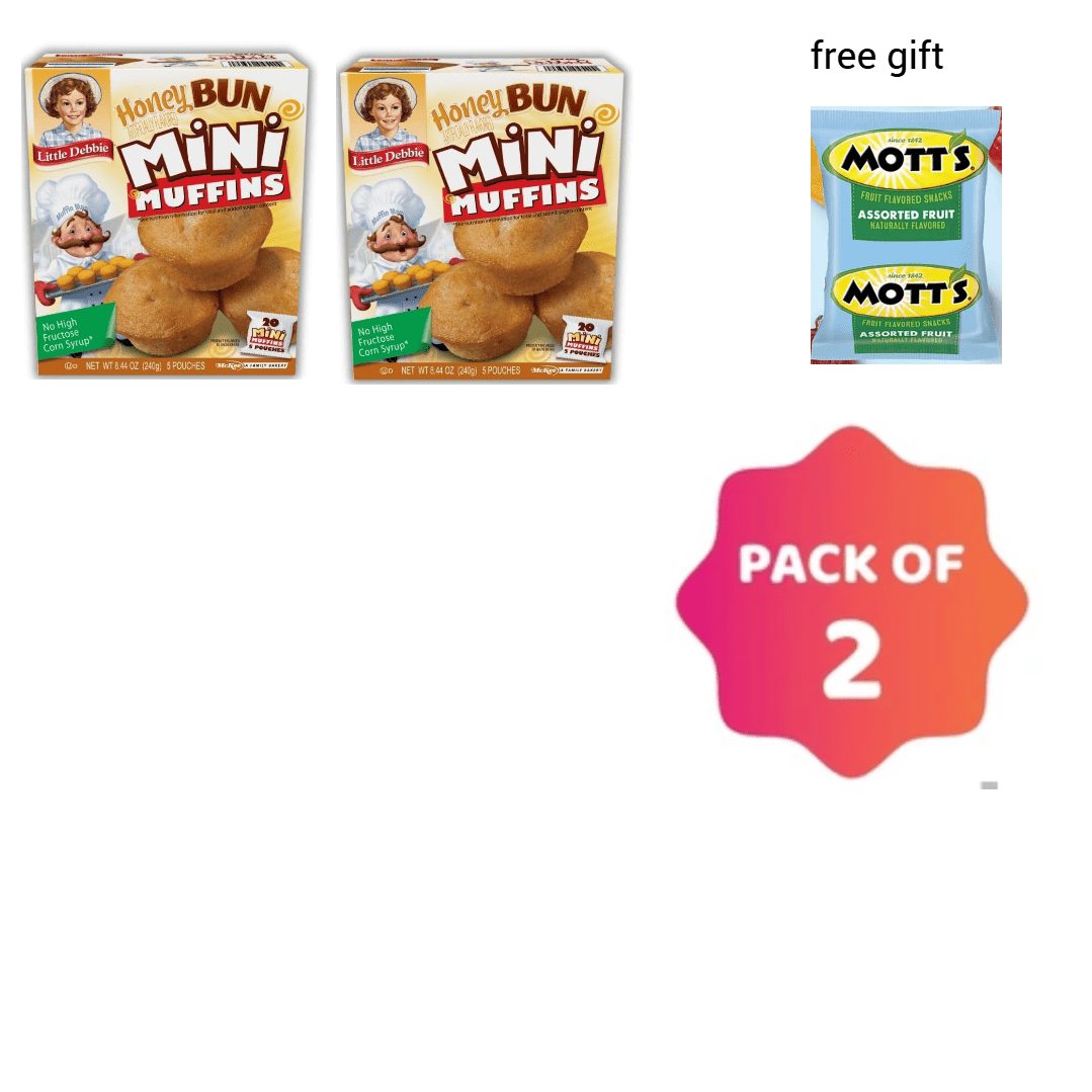 Little Debbie Honeybun Mini Muffins 5 Individual Pouches, 20 Mini Muffins Total pack of 2
