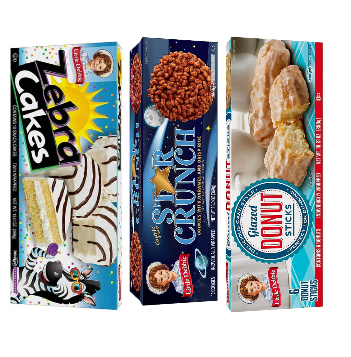 Little Debbie Individually Packaged Delights Zebra Cakes, Star Crunch
