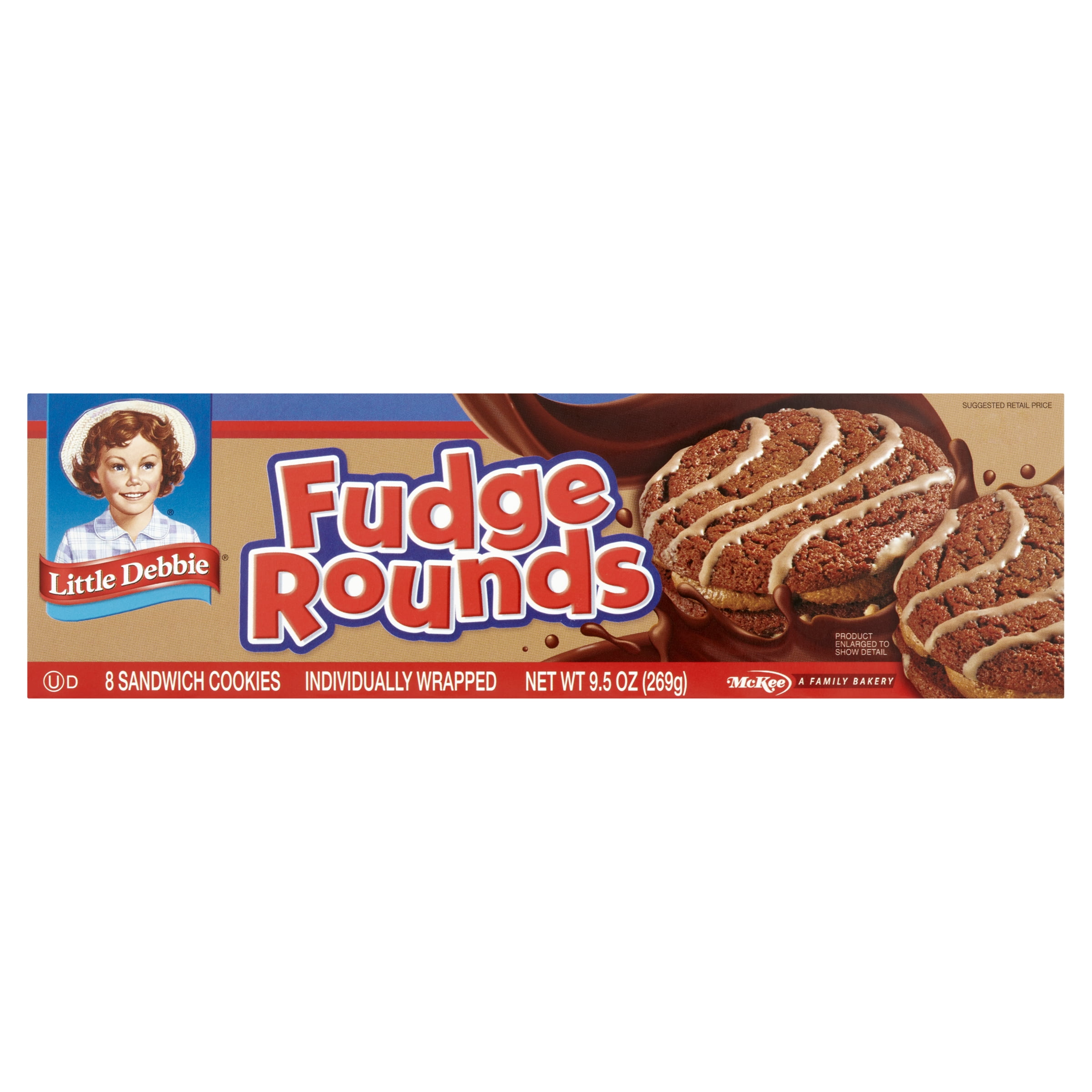 Little Debbie Individually Wrapped Fudge Rounds Cookies 9.5 oz 8 Pack ...