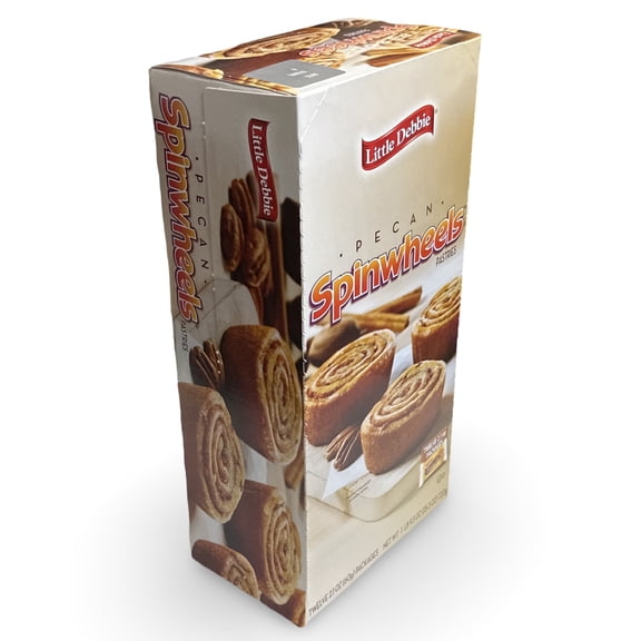Little Debbie Large Pecan Spinwheels, Individually Wrapped, Full Box (12x 2-packs)