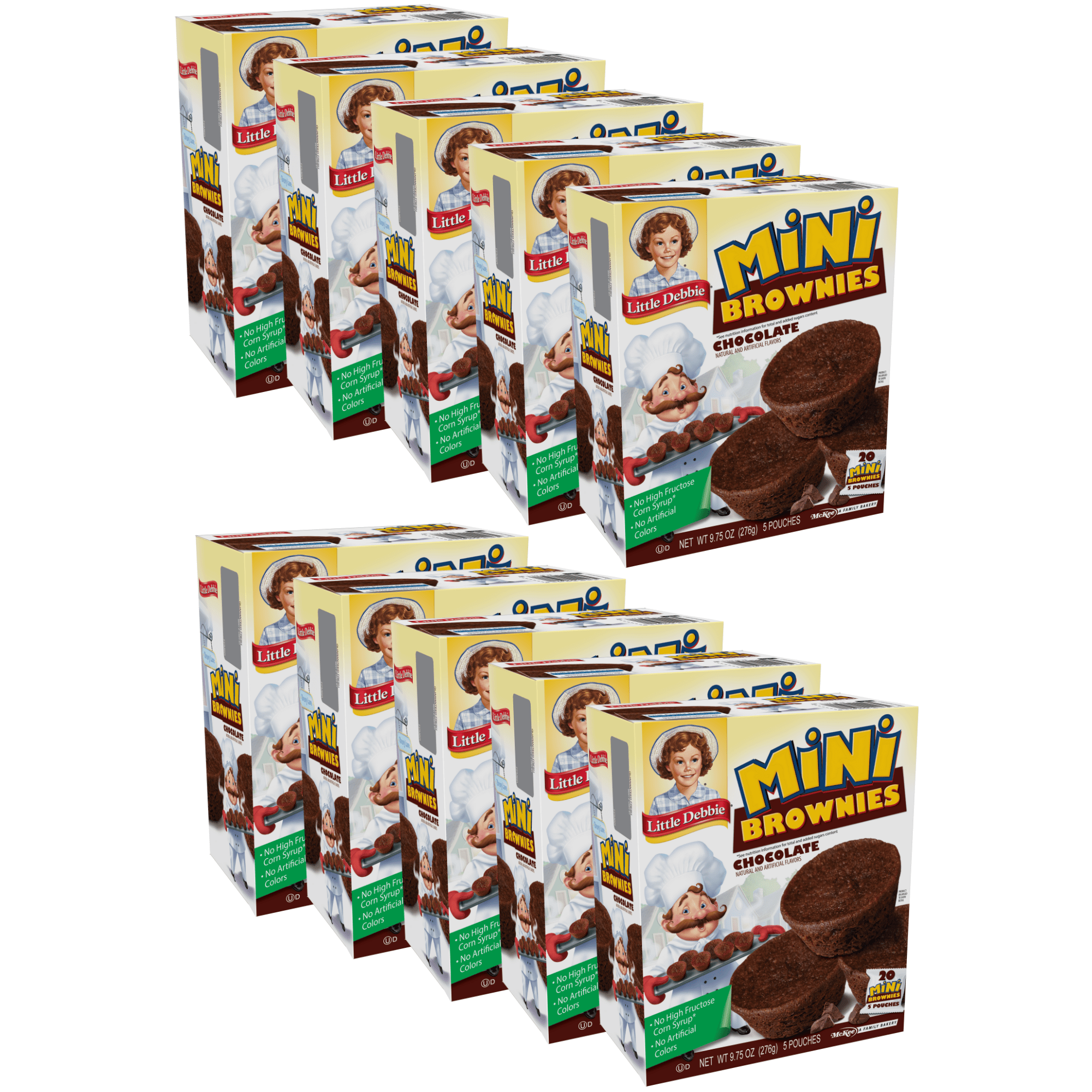 Little Debbie Mini Brownies, 10 Boxes of BiteSized Chocolate Brownies