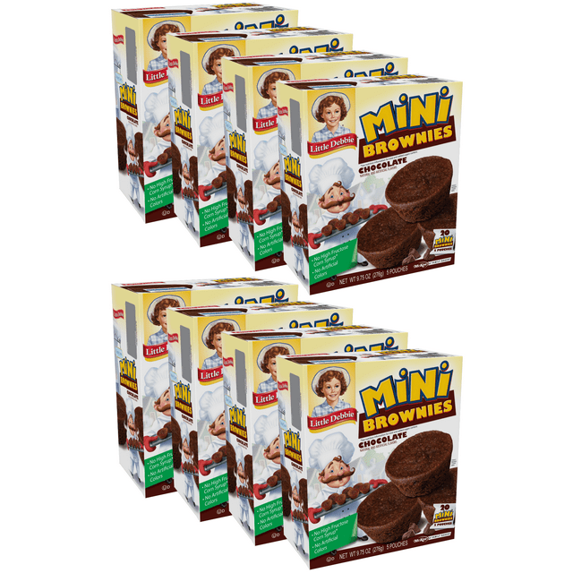 Little Debbie Mini Brownies, 8 Boxes of BiteSized Chocolate Brownies