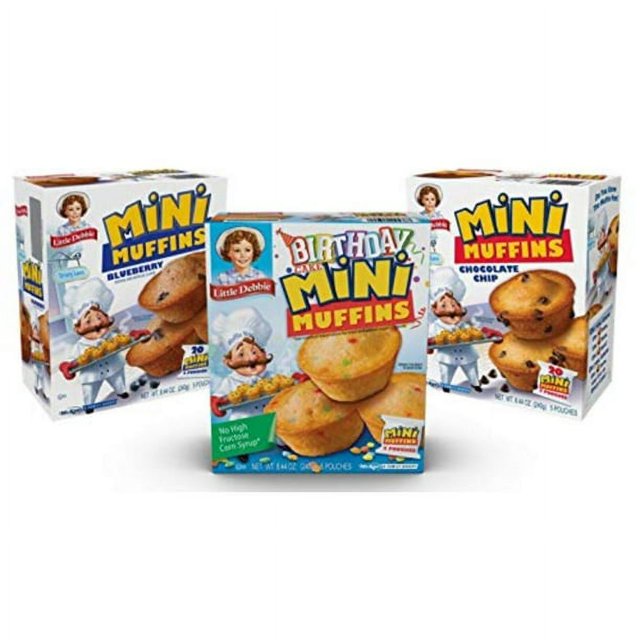 Little Debbie Mini Muffin Variety Pack, Birthday Cake, Blueberry
