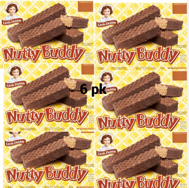 Little Debbie Nutty Bars, 12 Count pack of 6