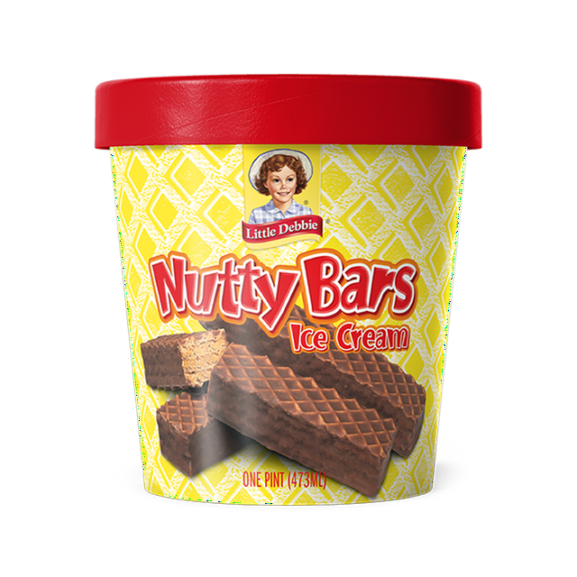 Little Debbie Nutty Bars Ice Cream, Peanut Butter Ice Cream with Fudge