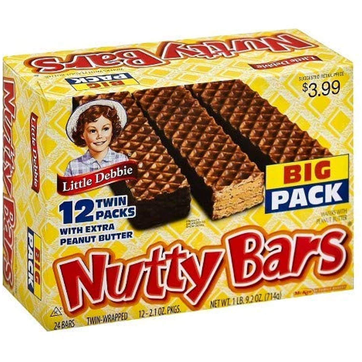 Little Debbie Nutty Bars Wafer Bar 25.2 Oz (3 Boxes) by Little Debbie