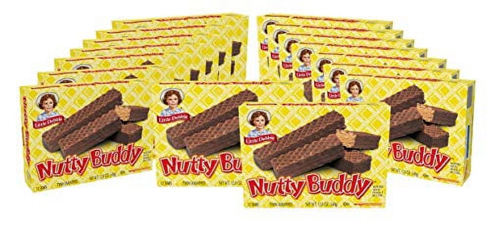 Little Debbie Nutty Buddy Bars, 16 Boxes, 96 Twin-Wrapped Wafer Bars, Brown